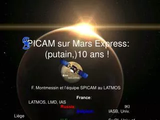 PICAM sur Mars Express: ( putain ,)10 ans !