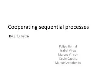 Cooperating sequential processes