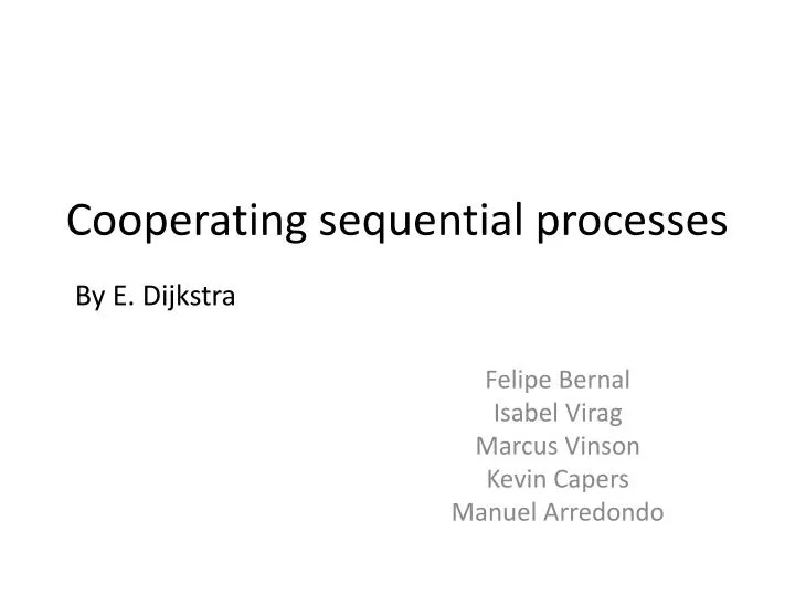 cooperating sequential processes