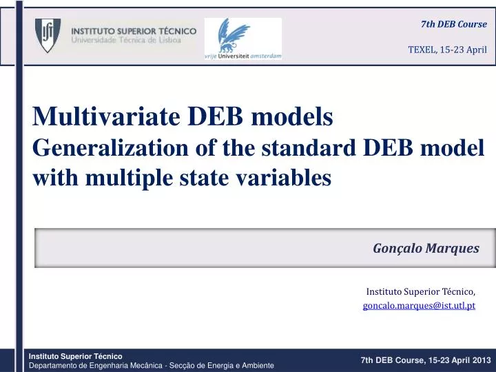 multivariate deb models generalization of the standard deb model with multiple state variables