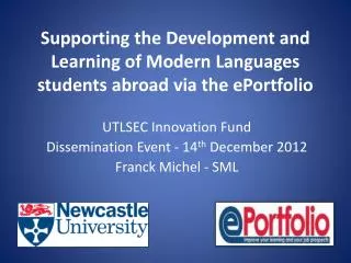 Supporting the Development and Learning of Modern Languages students abroad via the ePortfolio