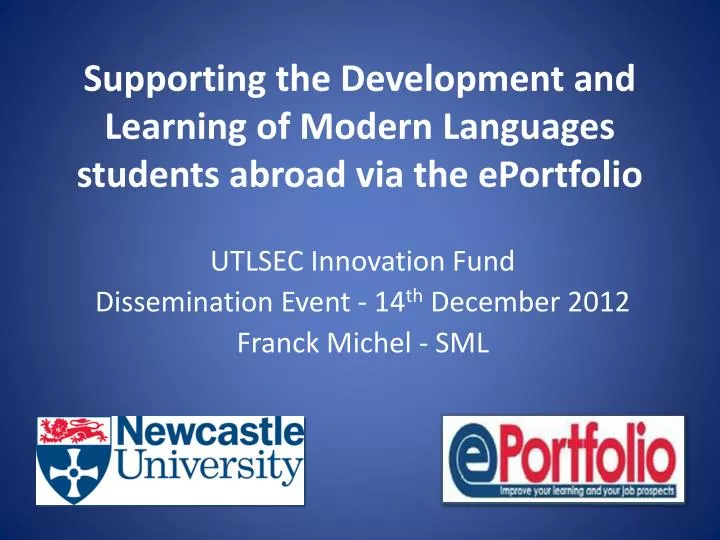 supporting the development and learning of modern languages students abroad via the eportfolio