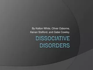 Dissociative disorders