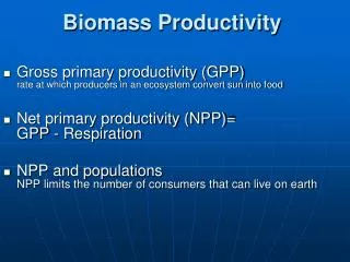 Biomass Productivity