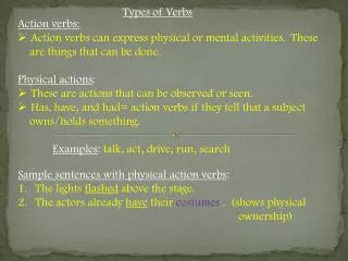 Types of Verbs