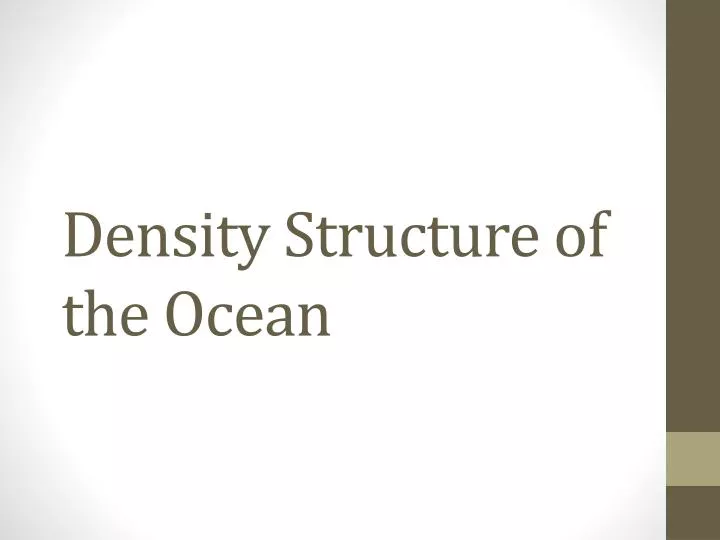 density structure of the ocean