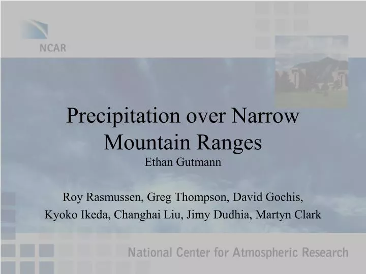 precipitation over narrow mountain ranges