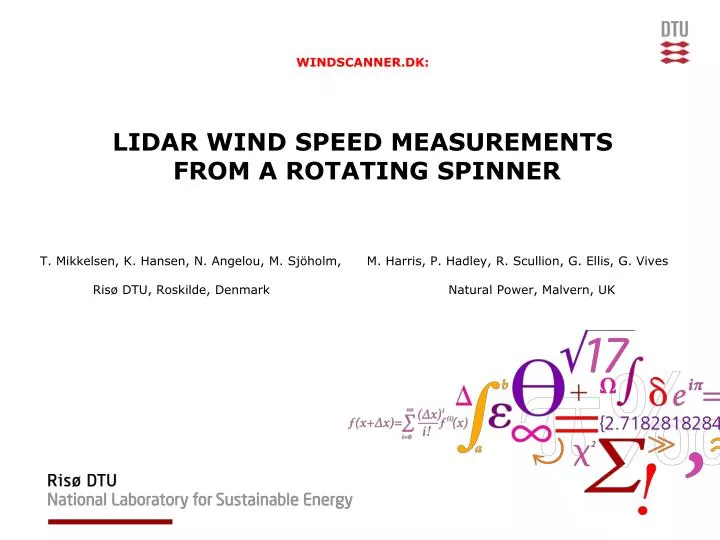 windscanner dk lidar wind speed measurements from a rotating spinner