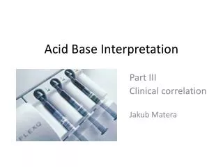 Acid Base Interpretation