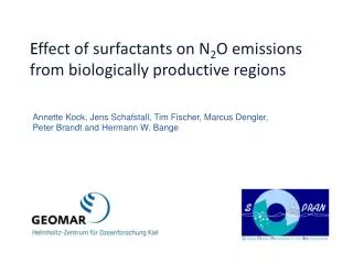 E ffect of surfactants on N 2 O emissions from biologically productive regions