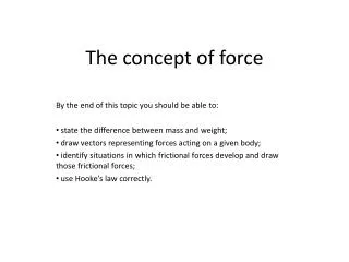 The concept of force