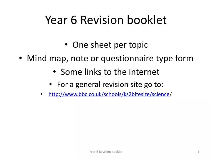 year 6 revision booklet
