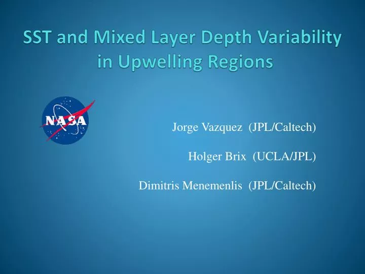 sst and mixed layer depth variability in upwelling regions