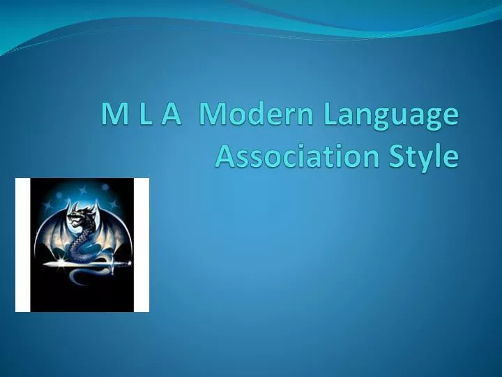 m l a modern language association style
