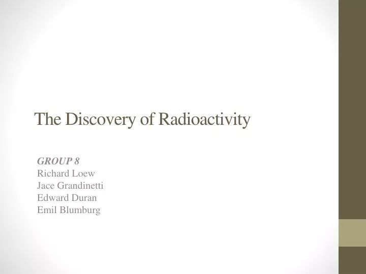 the discovery of radioactivity