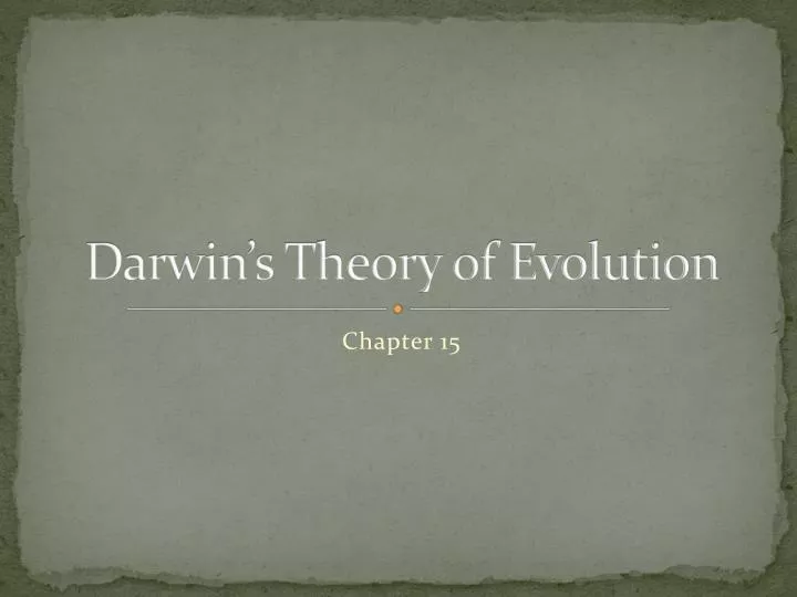 darwin s theory of evolution