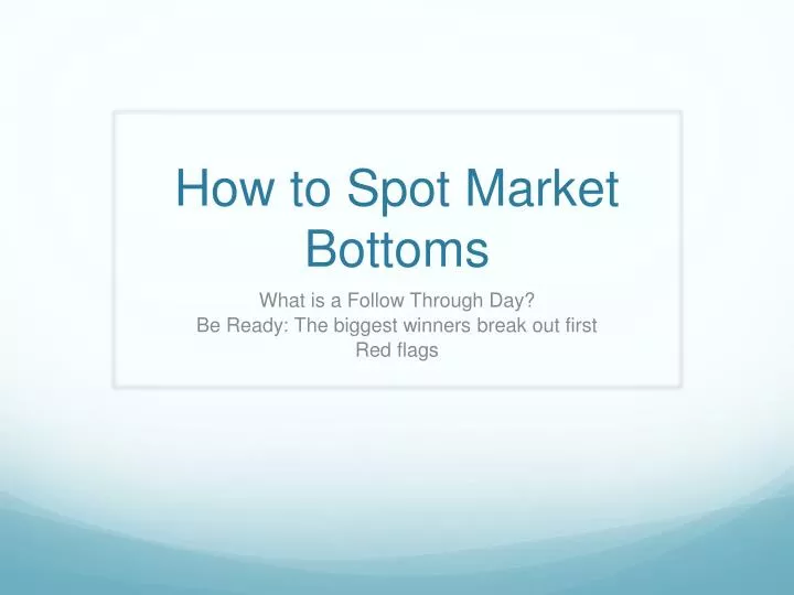 how to spot market bottoms