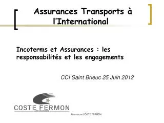 assurances transports l international