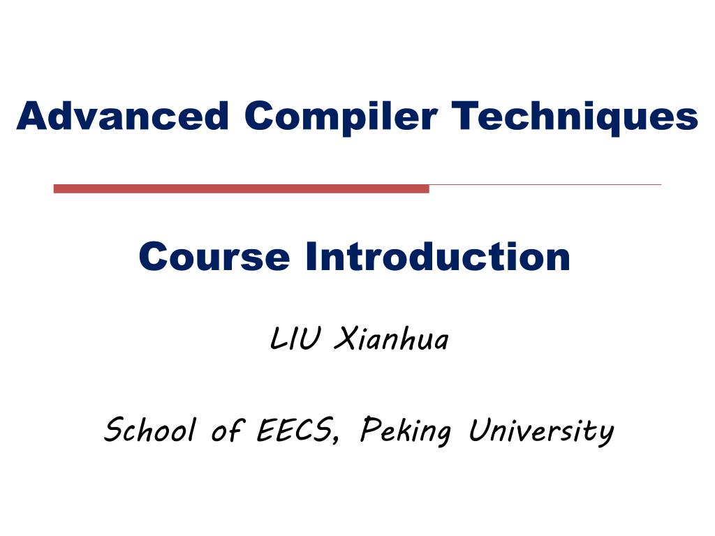 PPT - Advanced Compiler Techniques PowerPoint Presentation, free ...