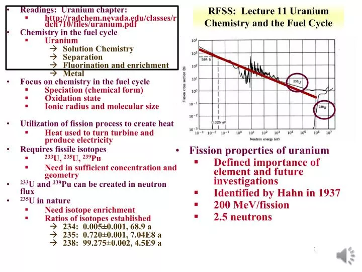 rfss lecture 11 uranium chemistry and the fuel cycle