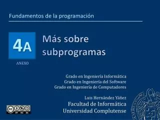 m s sobre subprogramas