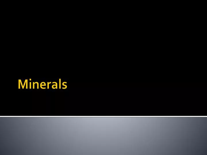 minerals