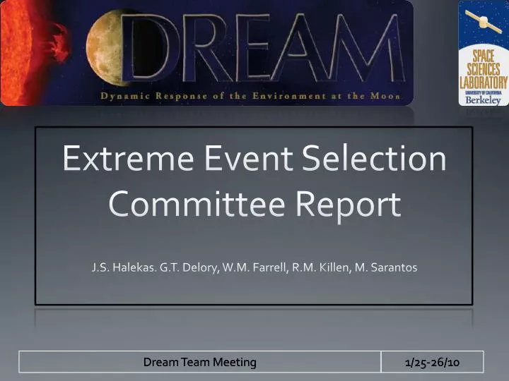 extreme event selection committee report