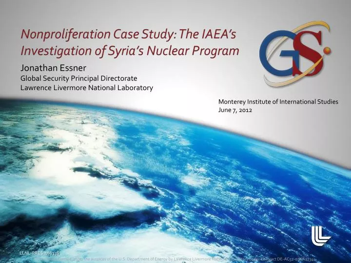 nonproliferation case study the iaea s investigation of syria s nuclear program