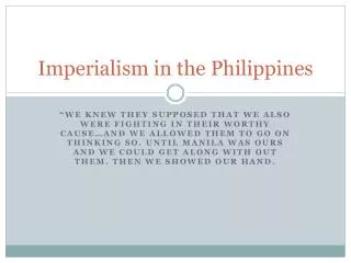 Imperialism in the Philippines