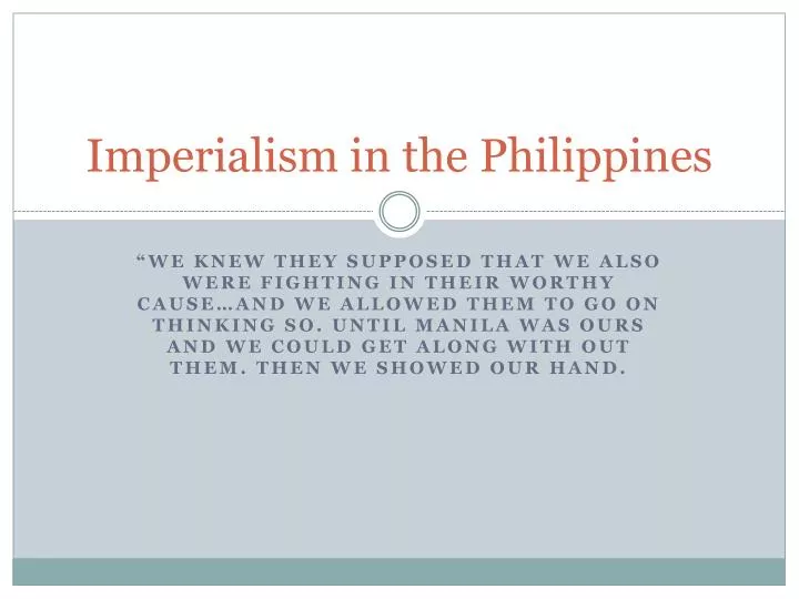 imperialism in the philippines