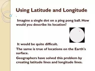 Using Latitude and Longitude