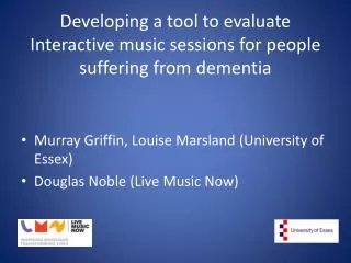 Developing a tool to evaluate Interactive music sessions for people suffering from dementia
