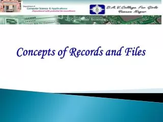 Concepts of Records and Files