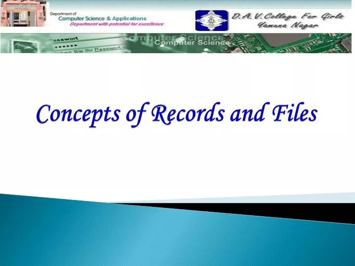 concepts of records and files