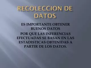 recoleccion de datos