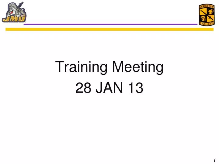training meeting 28 jan 13