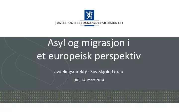 asyl og migrasjon i et europeisk perspektiv