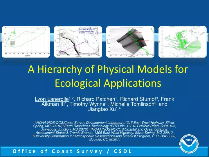 a hierarchy of physical models for ecological applications