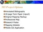 565 Project Options - slide 1