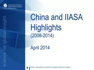 China and IIASA Highlights (2008-2014)
