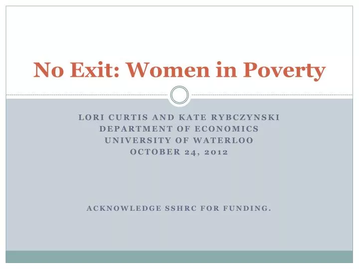 no exit women in poverty