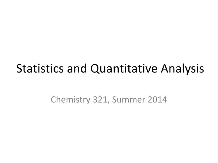 statistics and quantitative analysis