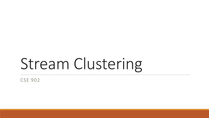 stream clustering