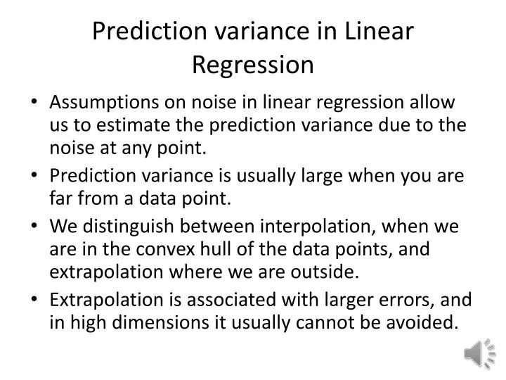 prediction variance in linear regression