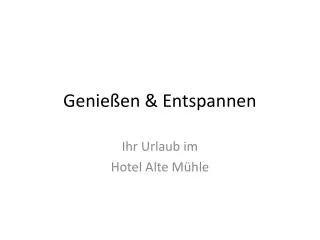 genie en entspannen