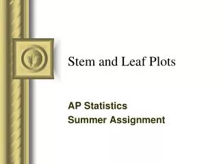 stem and leaf plots