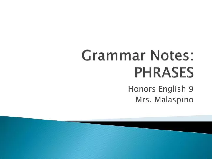grammar notes phrases