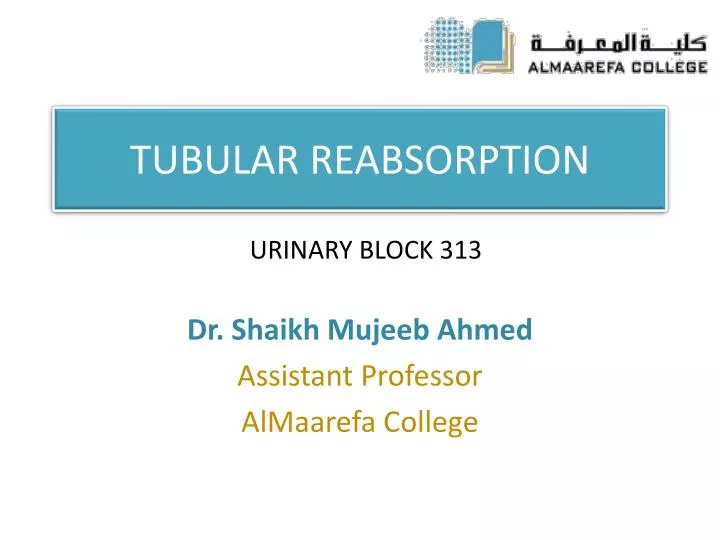 tubular reabsorption