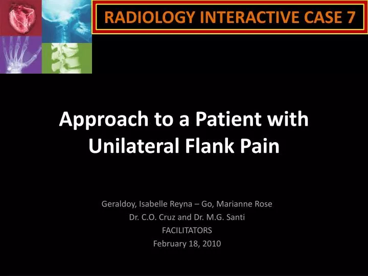 approach to a patient with unilateral flank pain