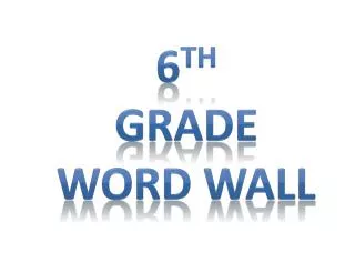 6 th Grade Word Wall